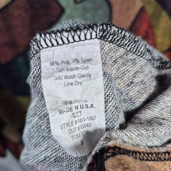 Jess & Jane Top Womens S Green Blouse 3/4 Sleeve French Brushed Knit Art To Wear - Picture 6 of 8